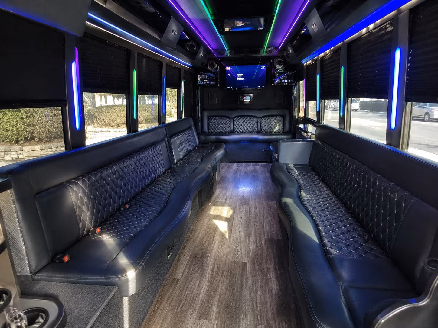 bartlett 15 passenger party bus interior