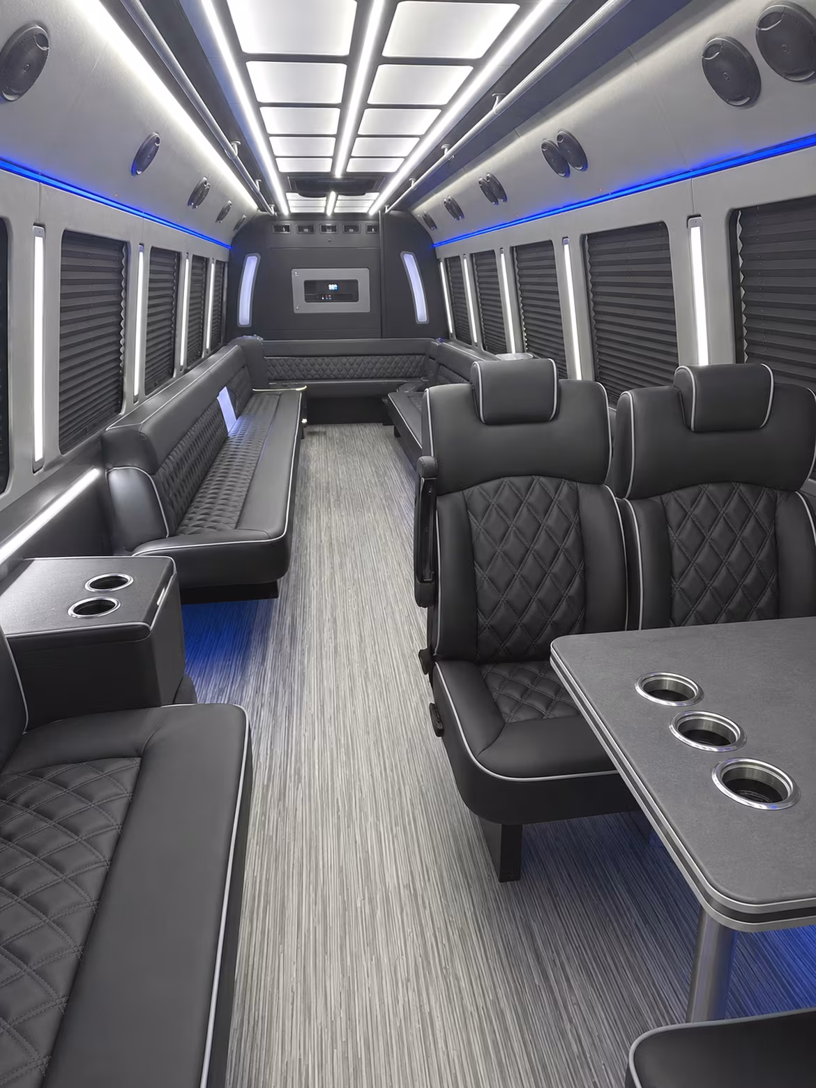 bartlett 25 passenger party bus inside