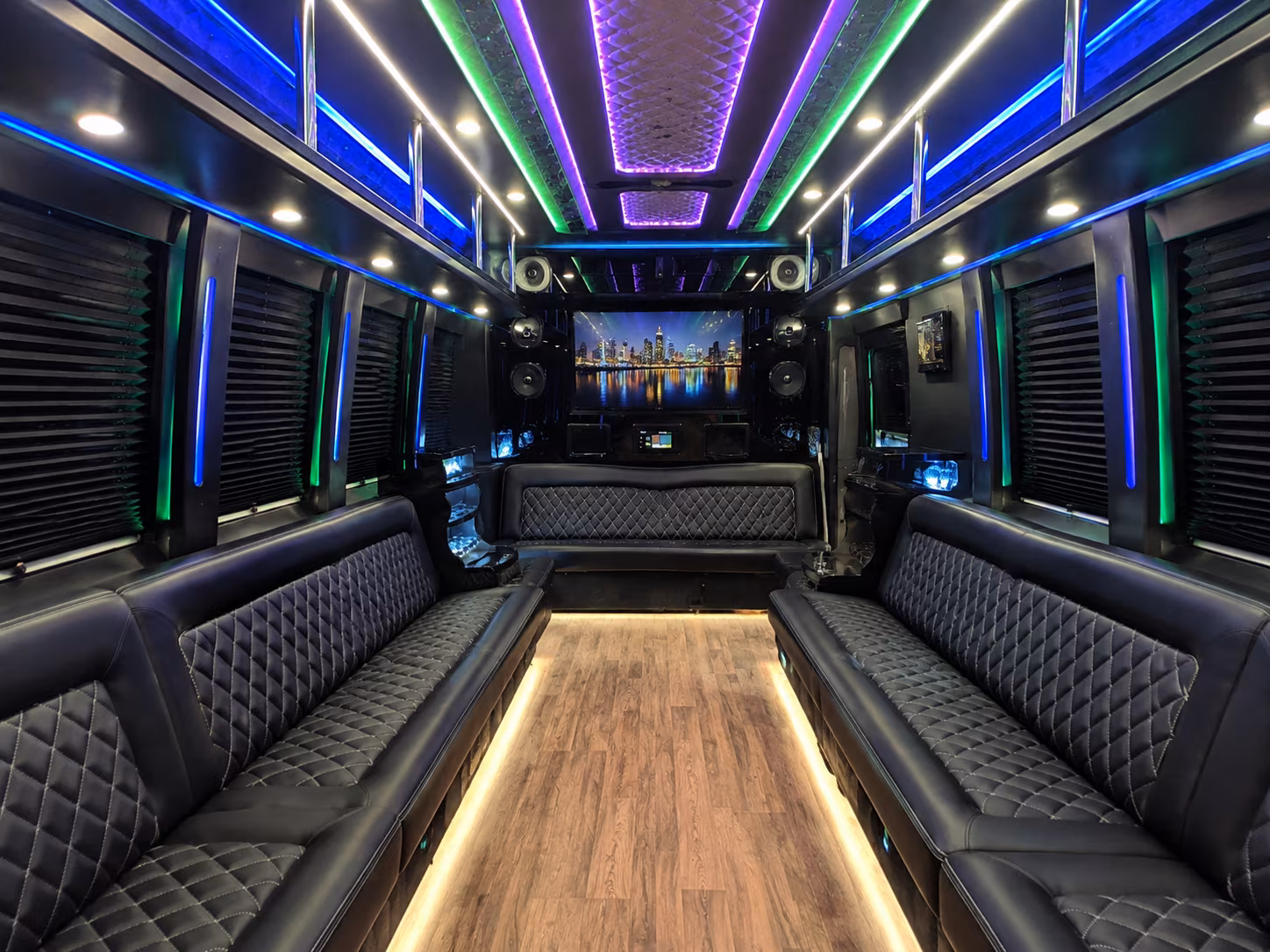 bartlett 25 passenger party bus interior