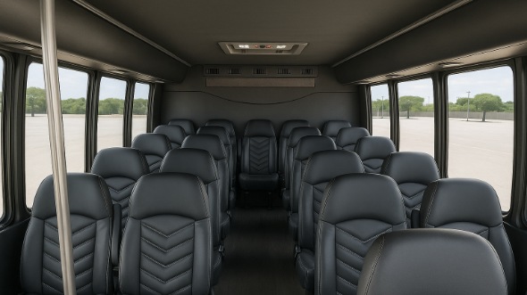 Interior of Charter Bus Company Bartlett's 18 Passenger Minibus in Bartlett