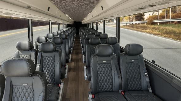 Interior of Charter Bus Company Bartlett's 28 Passenger Mini bus in Bartlett