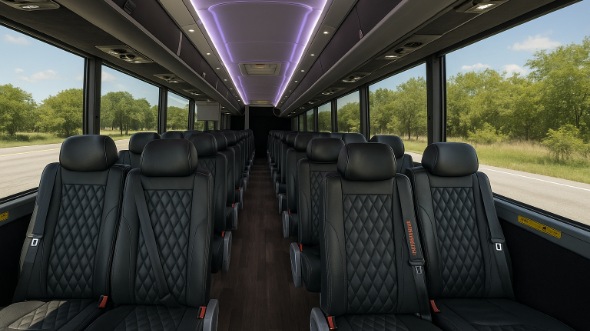 Interior of Charter Bus Company Bartlett's 35 Passenger Minibus in Bartlett