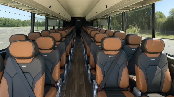 Interior of Charter Bus Company Bartlett's 54 Passenger Charter Bus in Bartlett