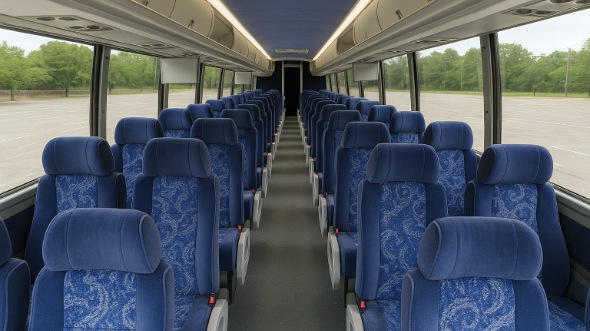 Interior of Charter Bus Company Bartlett's 56 Passenger Charter Bus in Bartlett