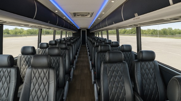 bartlett 54 passenger charter bus inside
