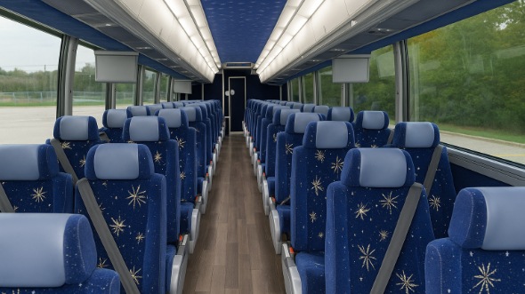bartlett 55 passenger charter bus inside