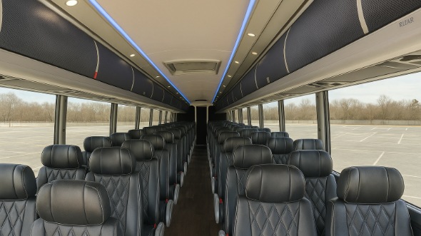 bartlett 56 passenger charter bus inside