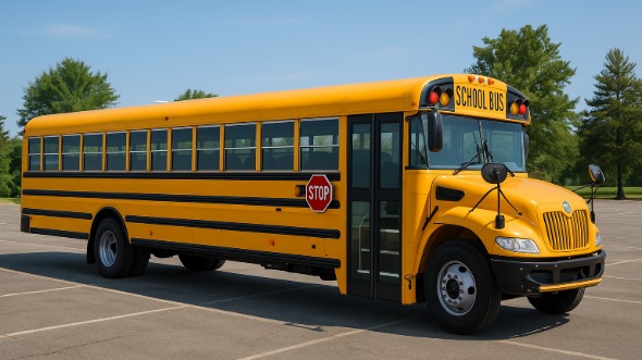Exterior of Charter Bus Company Bartlett's School Bus in Bartlett