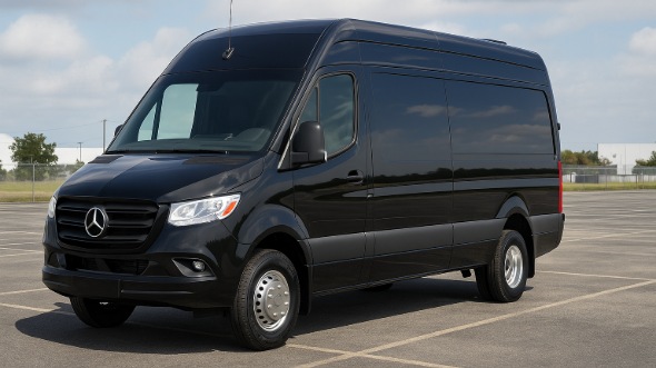 Exterior of Charter Bus Company Bartlett's Sprinter Limo in Bartlett