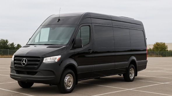 Exterior of Charter Bus Company Bartlett's Sprinter Van Rental With Driver in Bartlett